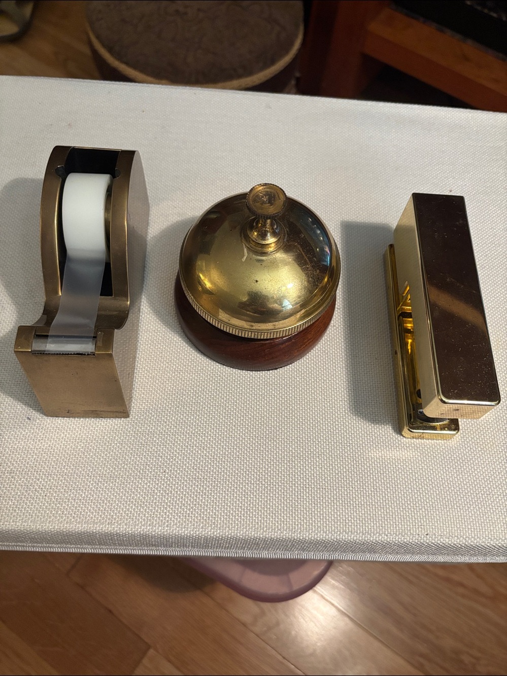 Executive Desk Set-Tape Dispenser, Bell, Stapler (Bombay & Martha Stewart)